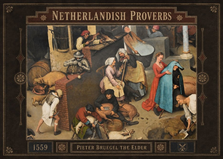 Pieter Bruegel Netherlandish Proverbs VIII No3 - Póster
