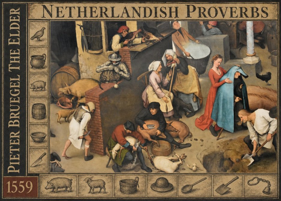 Pieter Bruegel Netherlandish Proverbs VIII No6 - Póster