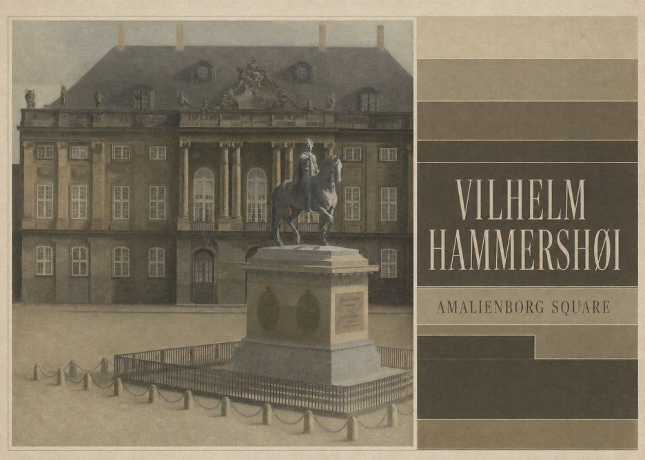 Vilhelm Hammershøi Amalienborg Square II No4 - Póster