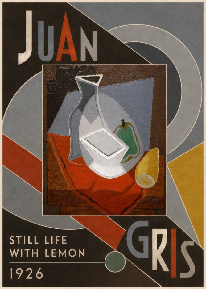 Juan Gris Still Life with Lemon No5 - Póster