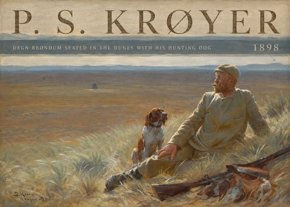 P.S. Krøyer Degn Brøndum Seated in the Dunes with His Hunting Dog No4 - Póster