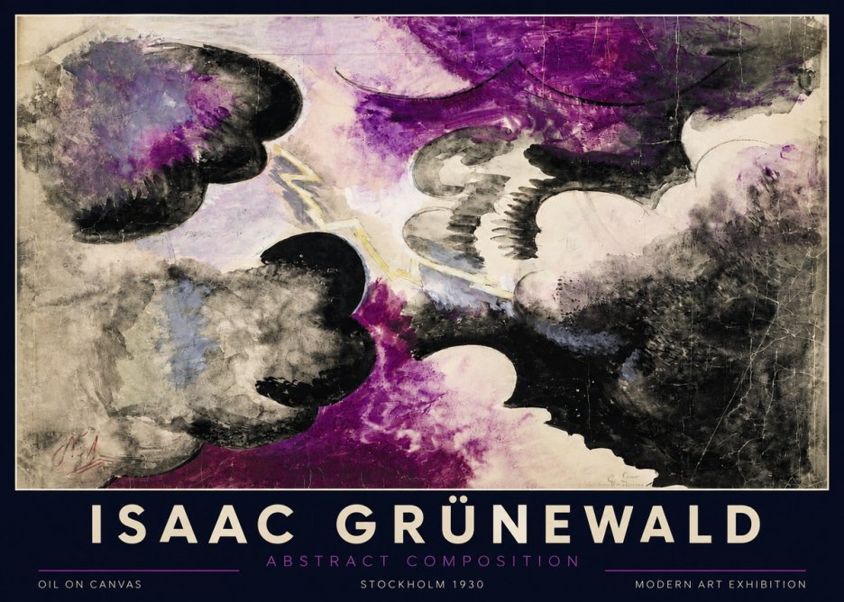 Isaac Grünewald Abstract Composition No3 - Póster