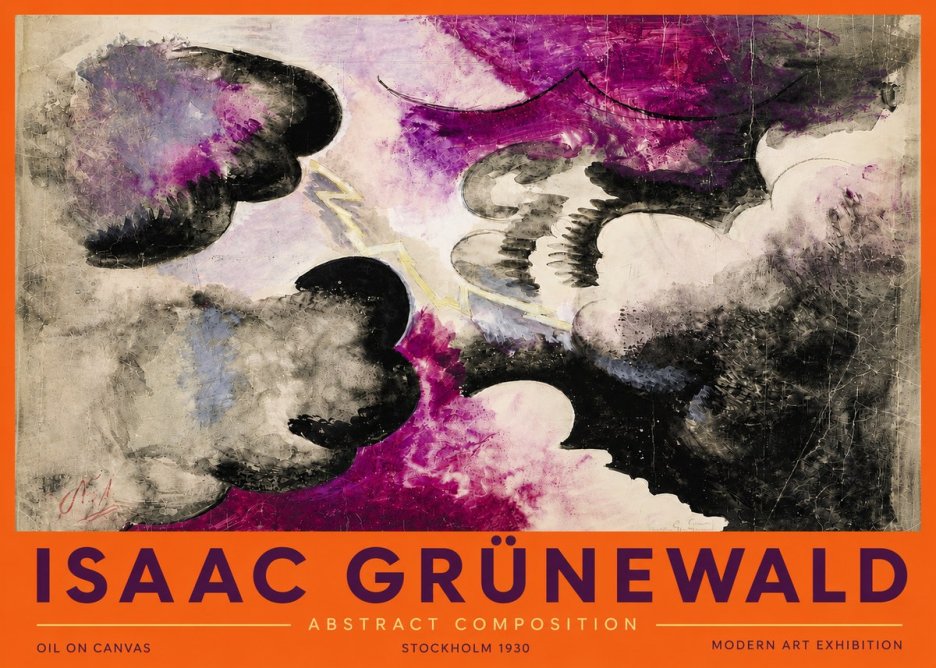 Isaac Grünewald Abstract Composition No4 - Póster