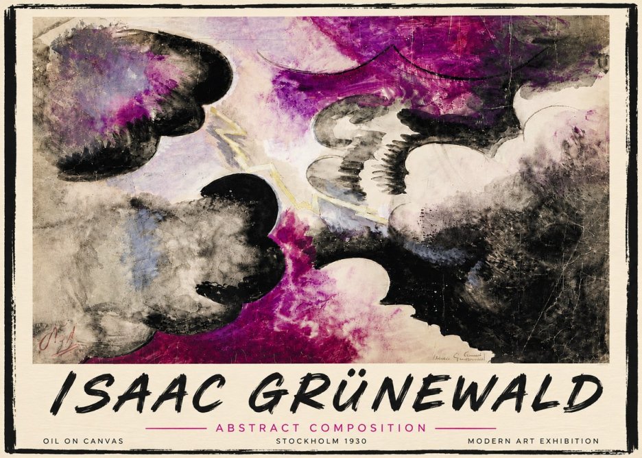 Isaac Grünewald Abstract Composition No5 - Póster