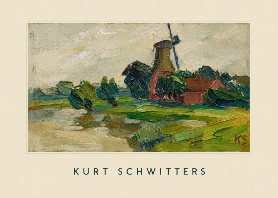 Kurt Schwitters Landscape with Windmill No5 - Póster