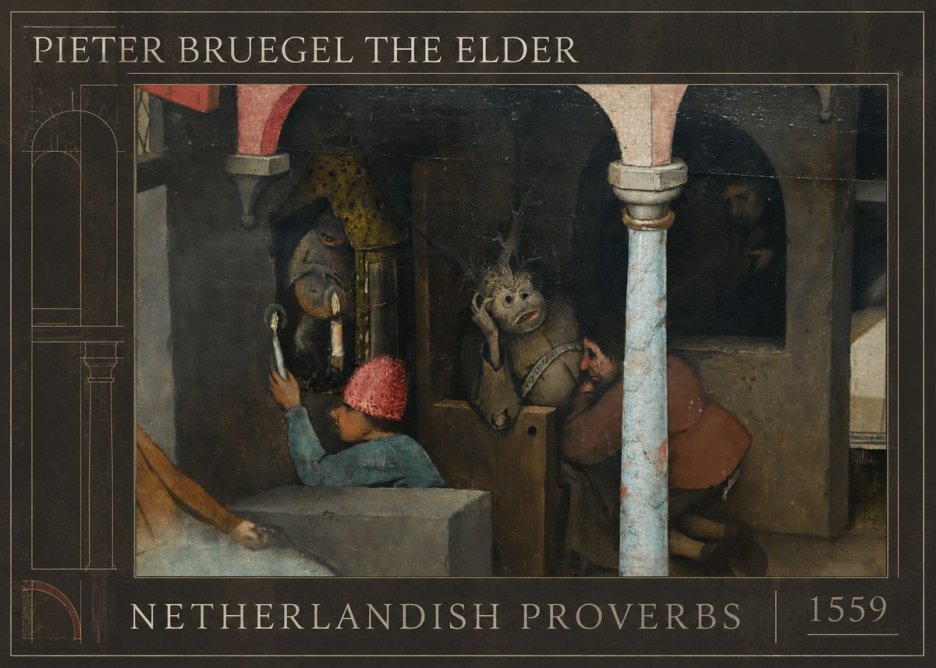 Pieter Bruegel Netherlandish Proverbs IX No1 - Póster