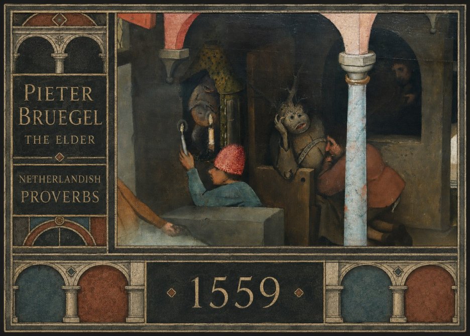 Pieter Bruegel Netherlandish Proverbs IX No2 - Póster
