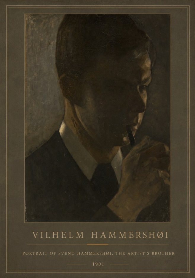 Vilhelm Hammershøi Portrait of Svend Hammershøi, the Artist's Brother No1 - Póster