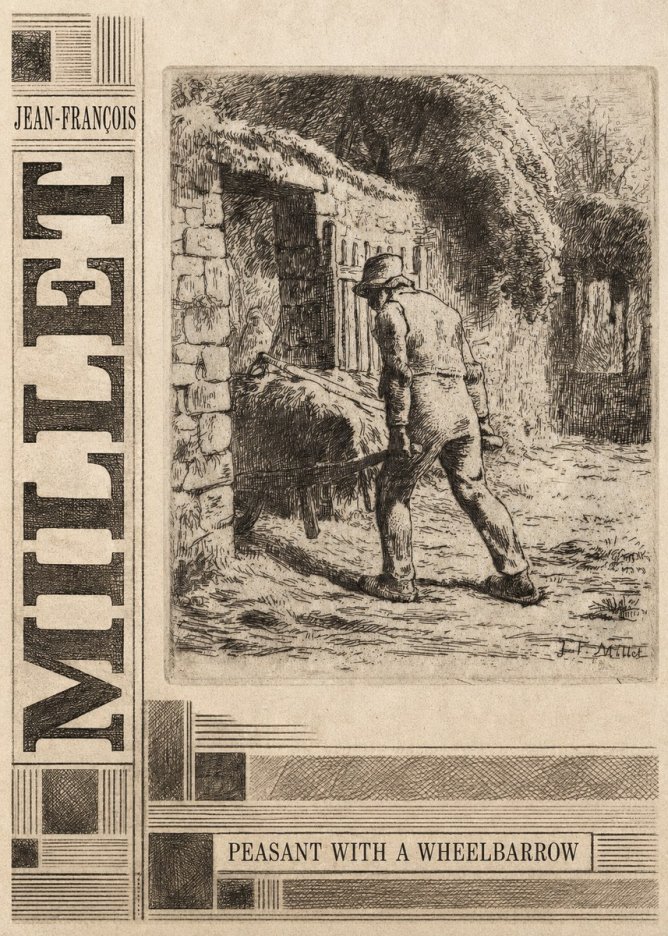 Jean-François Millet Peasant with a Wheelbarrow No5 - Póster