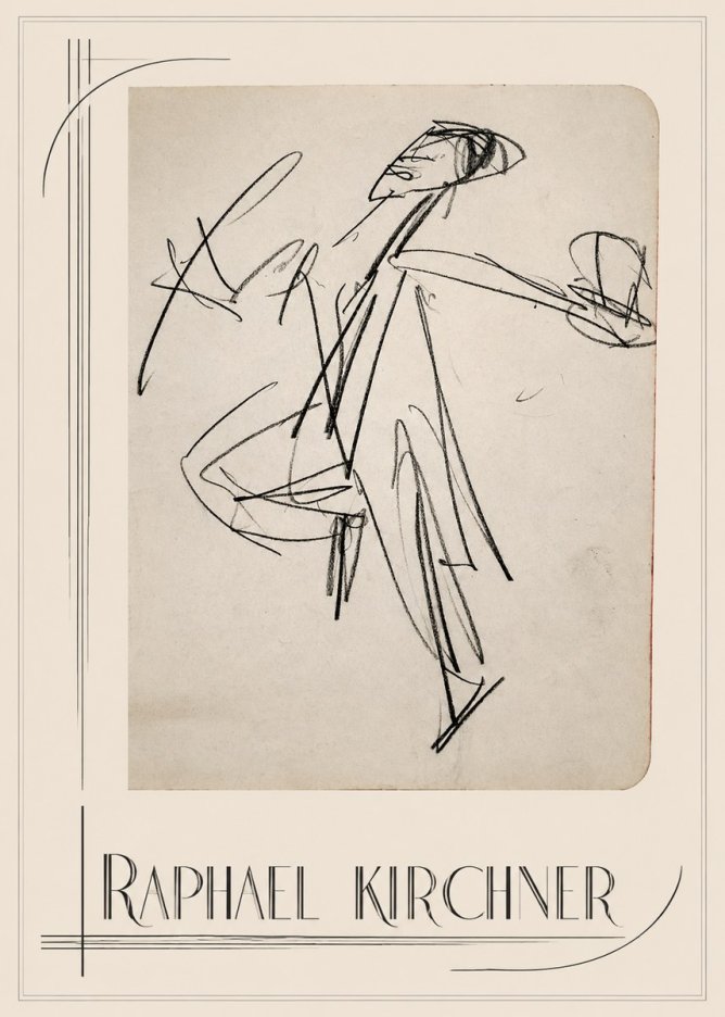 Raphael Kirchner Dynamic Dancer Sketch No1 - Póster