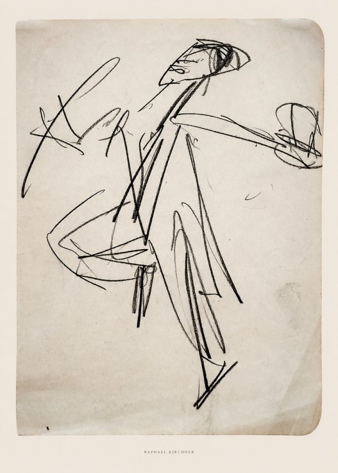 Raphael Kirchner Dynamic Dancer Sketch No6 - Póster