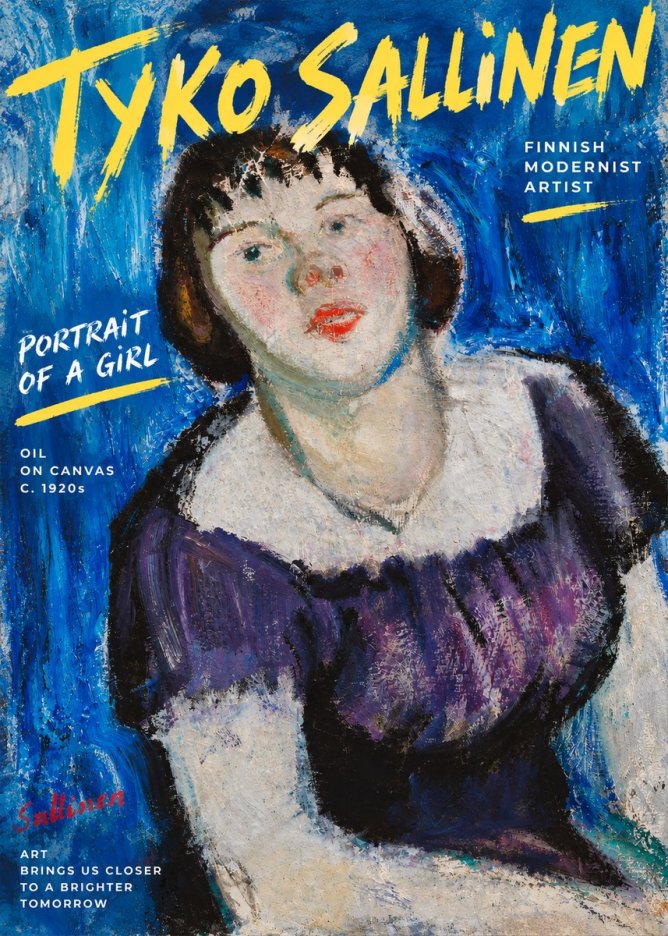 Tyko Sallinen Portrait of a Girl II No4 - Póster