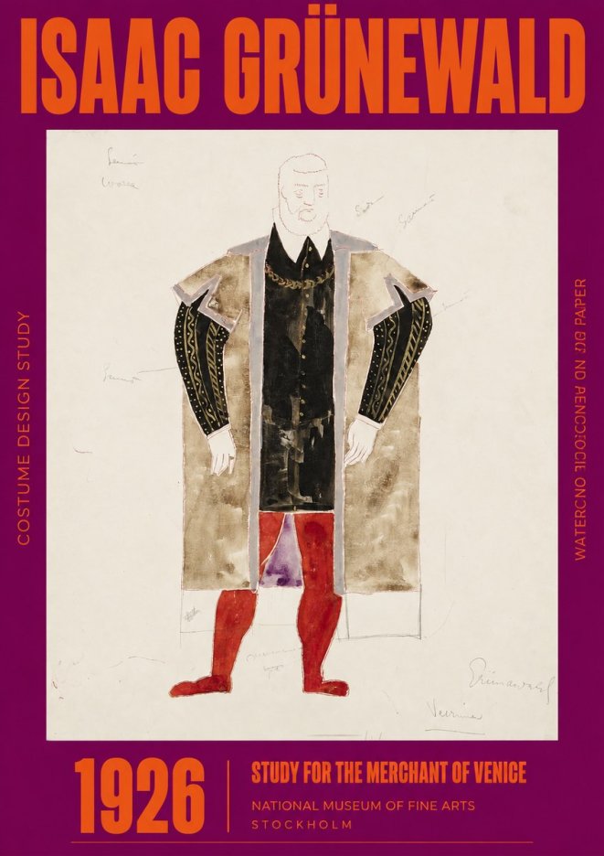 Isaac Grünewald Study for the Merchant of Venice No2 - Póster