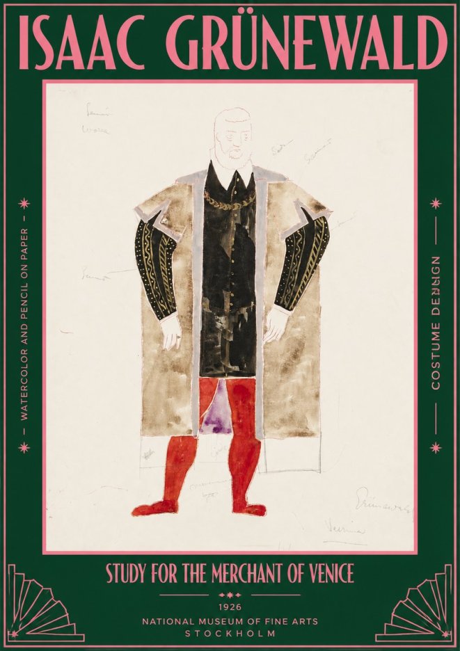 Isaac Grünewald Study for the Merchant of Venice No3 - Póster
