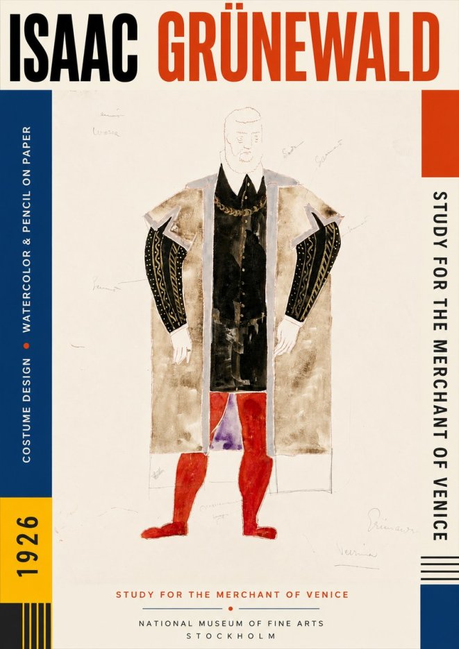 Isaac Grünewald Study for the Merchant of Venice No4 - Póster