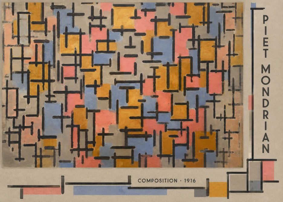 Piet Mondrian Composition No2 - Póster