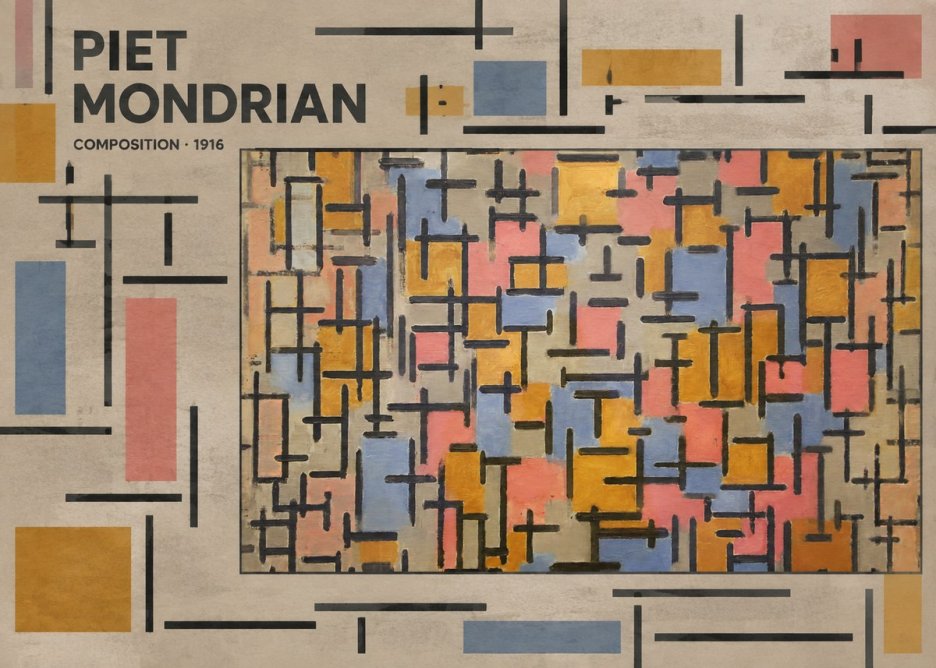 Piet Mondrian Composition No4 - Póster
