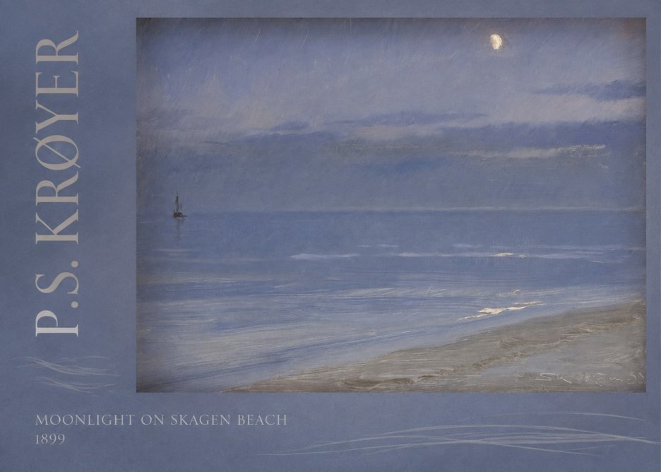 P.S. Krøyer Moonlight on Skagen Beach No2 - Póster