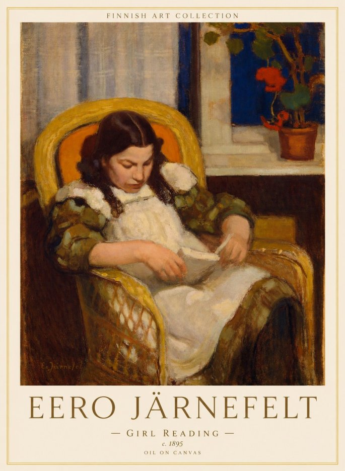 Eero Järnefelt Girl Reading No1 - Póster