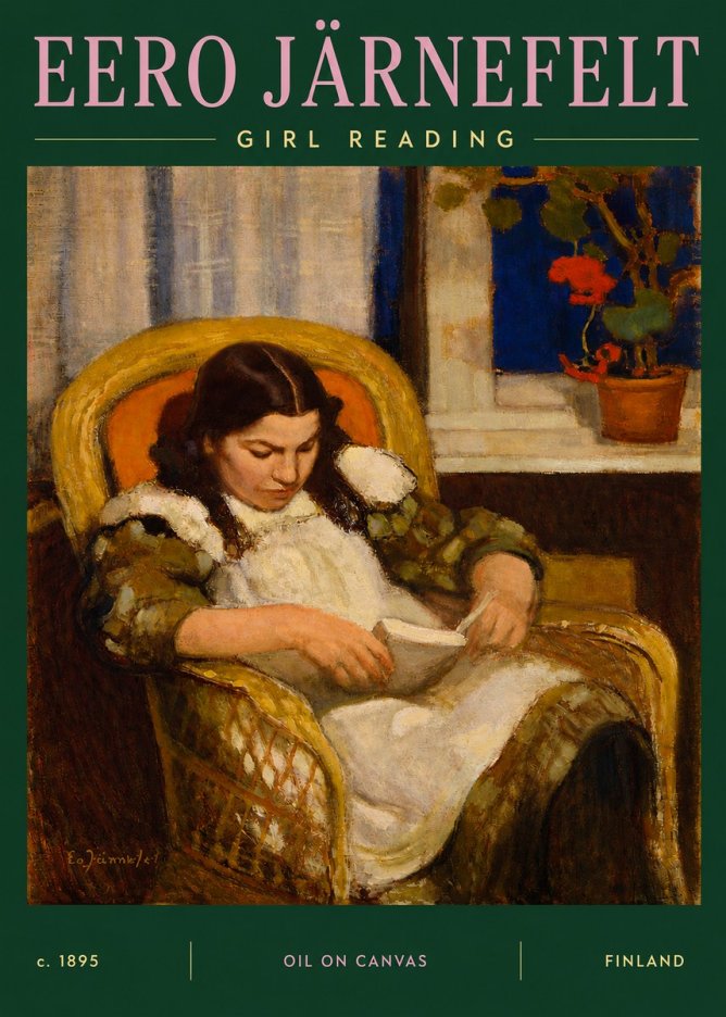Eero Järnefelt Girl Reading No3 - Póster
