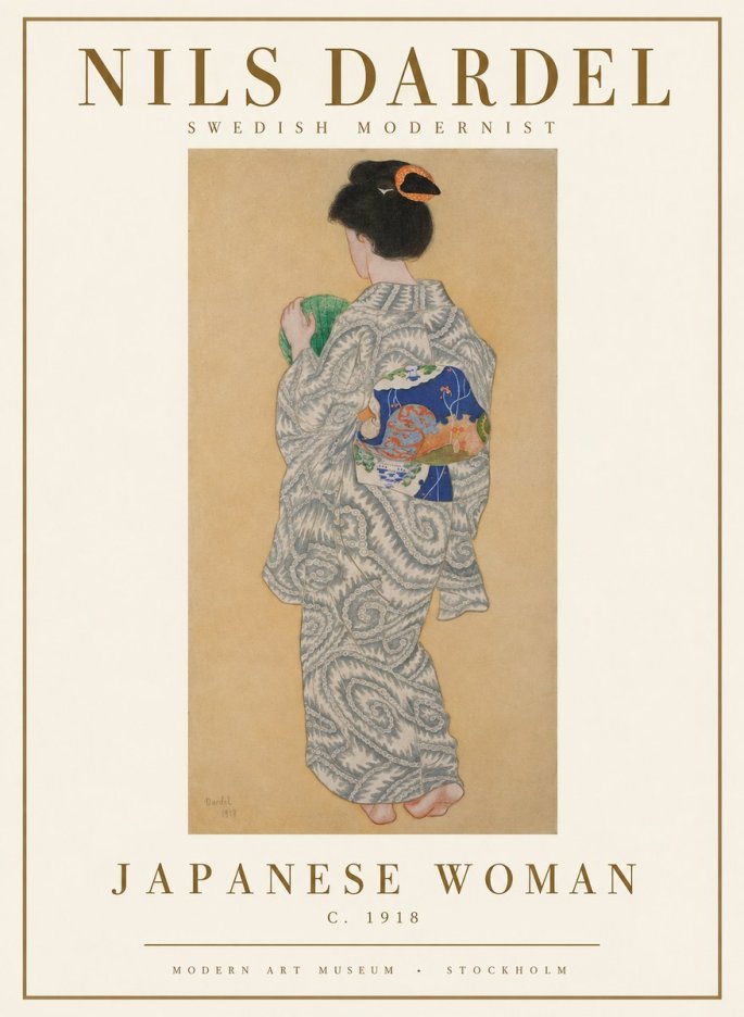 Nils Dardel Japanese Woman No1 - Póster