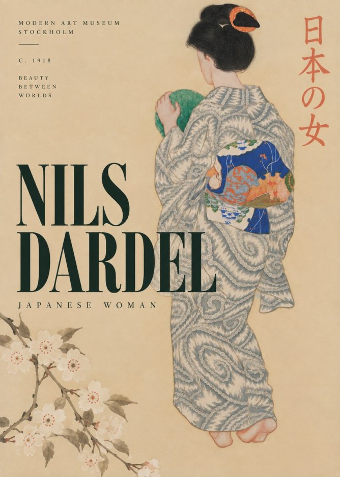 Nils Dardel Japanese Woman No4 - Póster