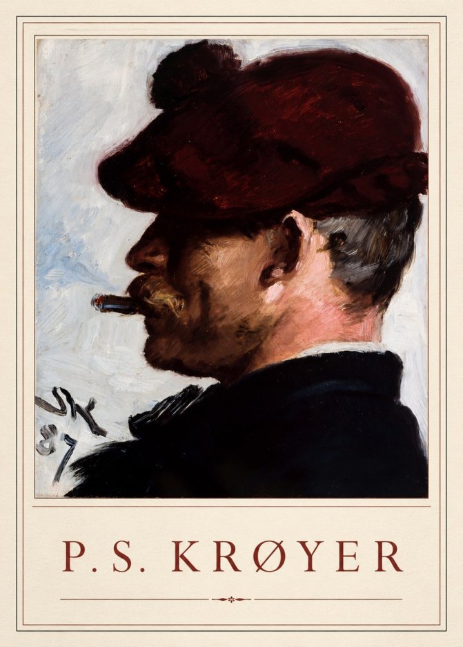 P.S. Krøyer Self-portrait with Cigar II No1 - Póster