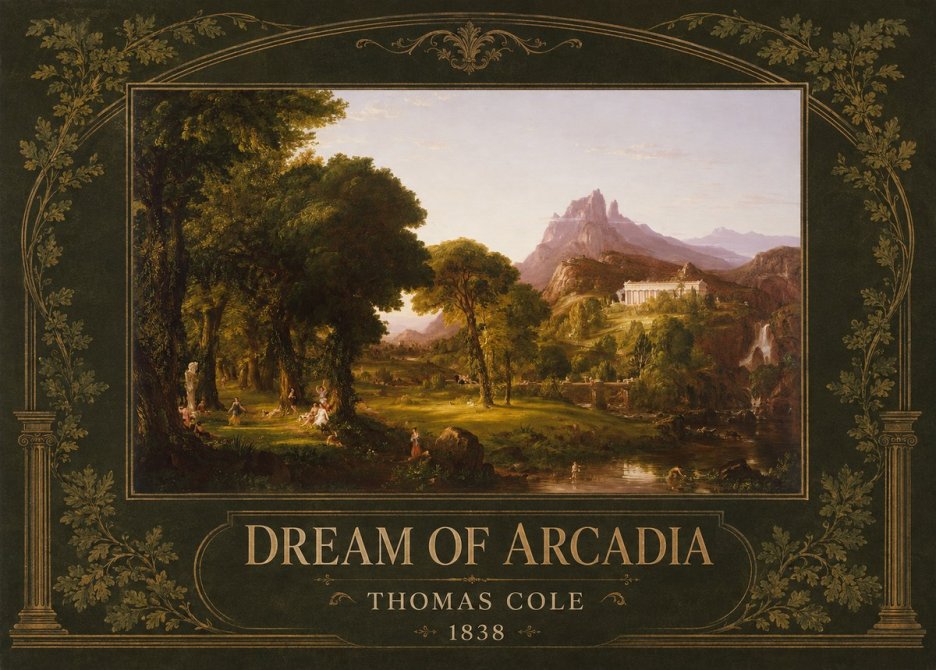 Thomas Cole The Dream of Arcadia No3 - Póster
