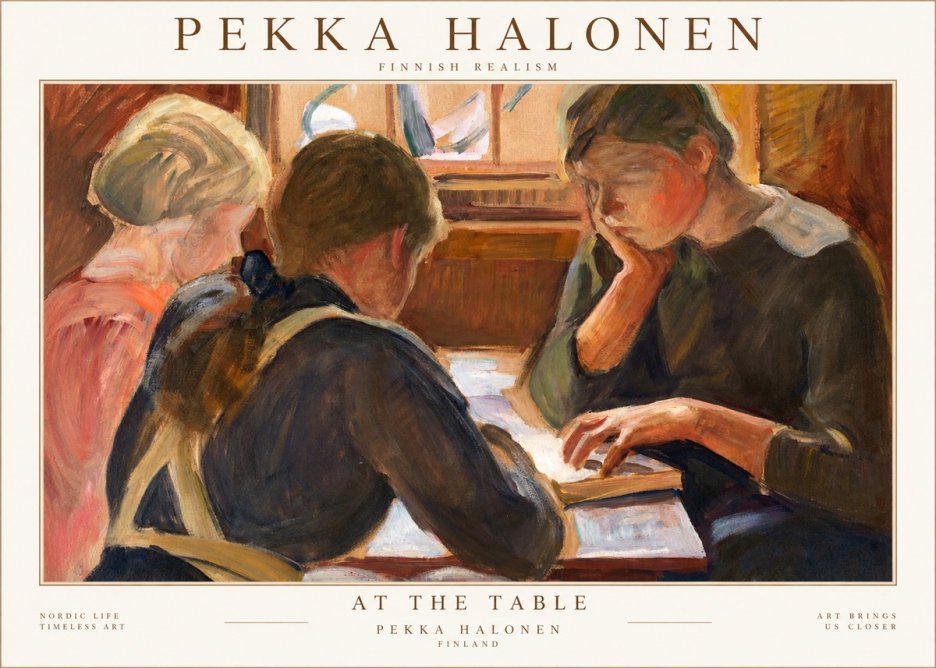 Pekka Halonen At the Table No1 - Póster