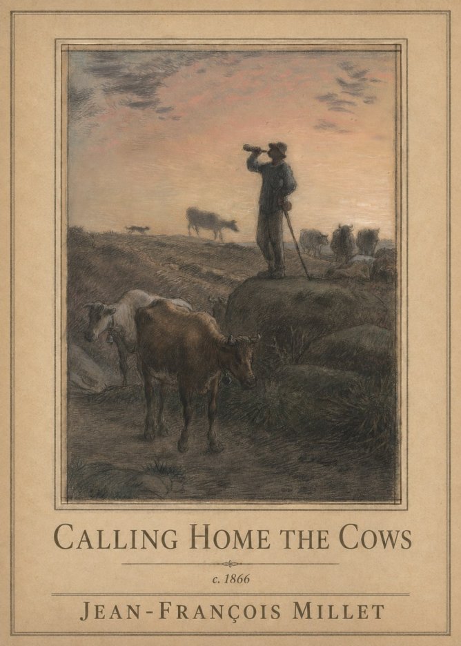 Jean-François Millet Calling Home the Cows No1 - Póster