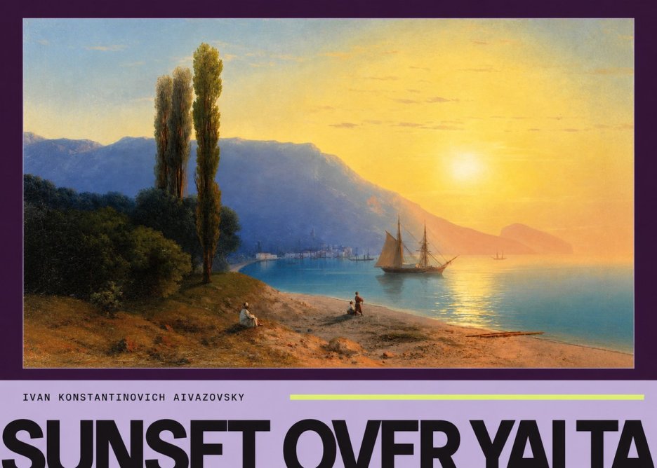 Ivan Konstantinovich Aivazovsky Sunset over Yalta No4 - Póster