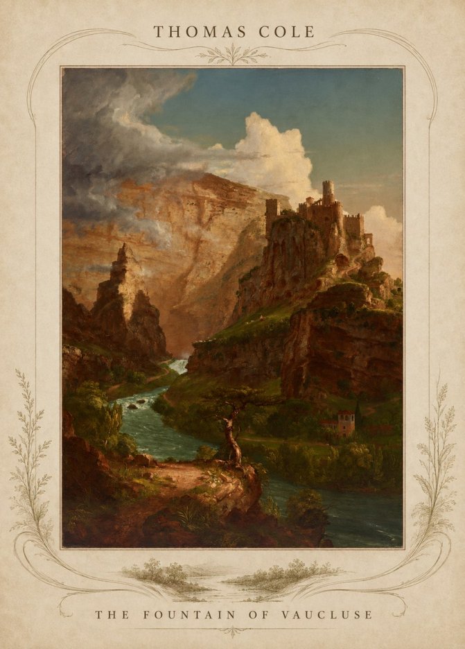 Thomas Cole The Fountain of Vaucluse II No3 - Póster