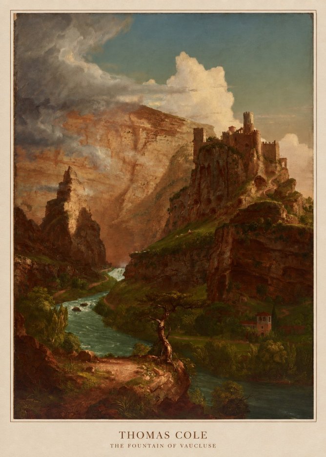 Thomas Cole The Fountain of Vaucluse II No6 - Póster