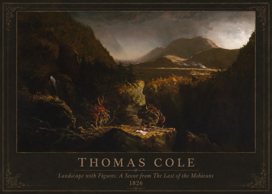 Thomas Cole Landscape with Figures: a Scene from the Last of the Mohicans No1 - Póster