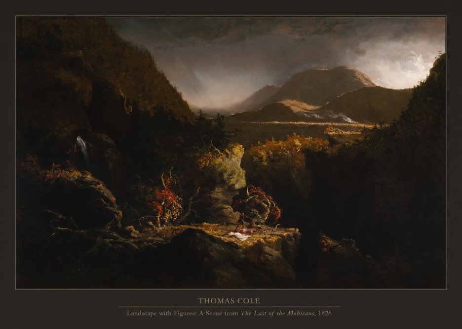 Thomas Cole Landscape with Figures: a Scene from the Last of the Mohicans No4 - Póster