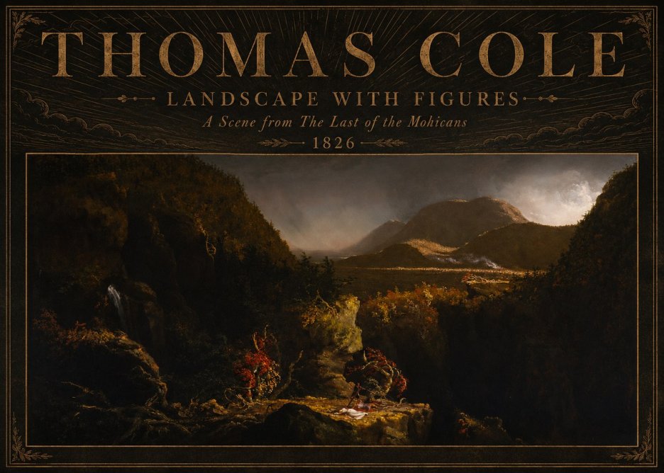 Thomas Cole Landscape with Figures: a Scene from the Last of the Mohicans No5 - Póster