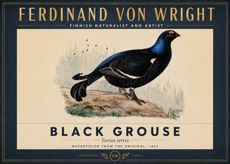 Ferdinand von Wright Black Grouse No3 - Póster