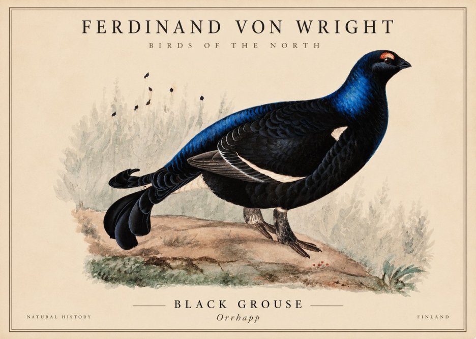 Ferdinand von Wright Black Grouse No4 - Póster