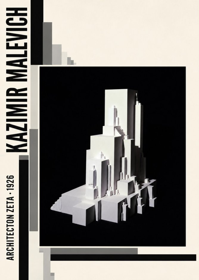 Kazimir Malevich Architecton Zeta No3 - Póster