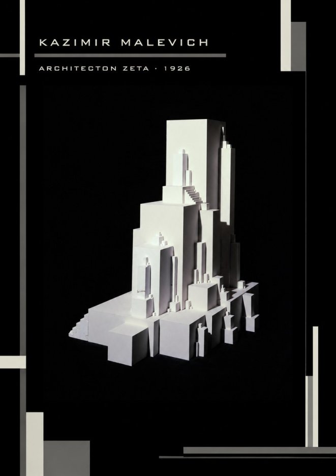 Kazimir Malevich Architecton Zeta No4 - Póster