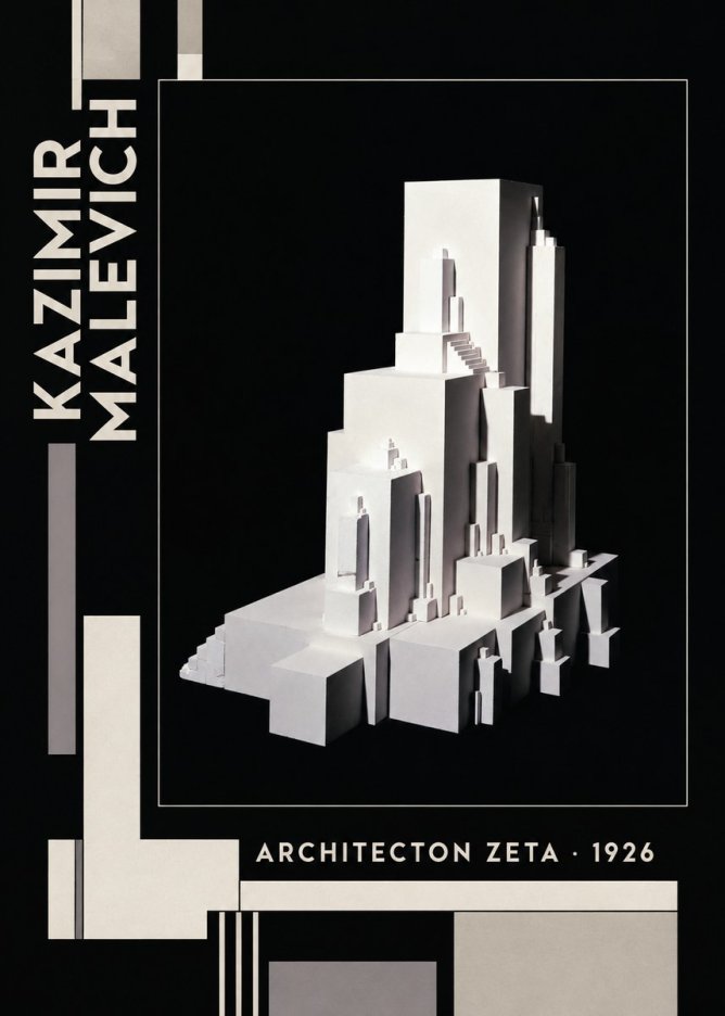 Kazimir Malevich Architecton Zeta No6 - Póster