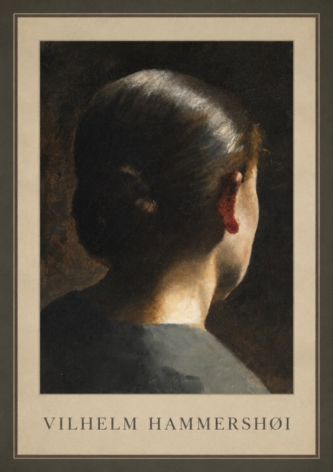Vilhelm Hammershøi Woman Seen from Behind No3 - Póster