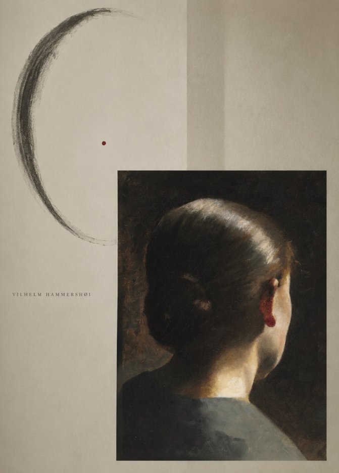 Vilhelm Hammershøi Woman Seen from Behind No6 - Póster