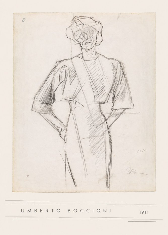 Umberto Boccioni Figure Study, 1911 No5 - Póster