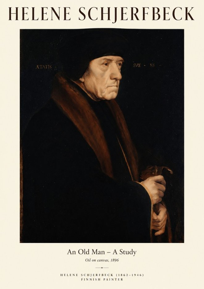 Helene Schjerfbeck An Old Man – a Study No1 - Póster