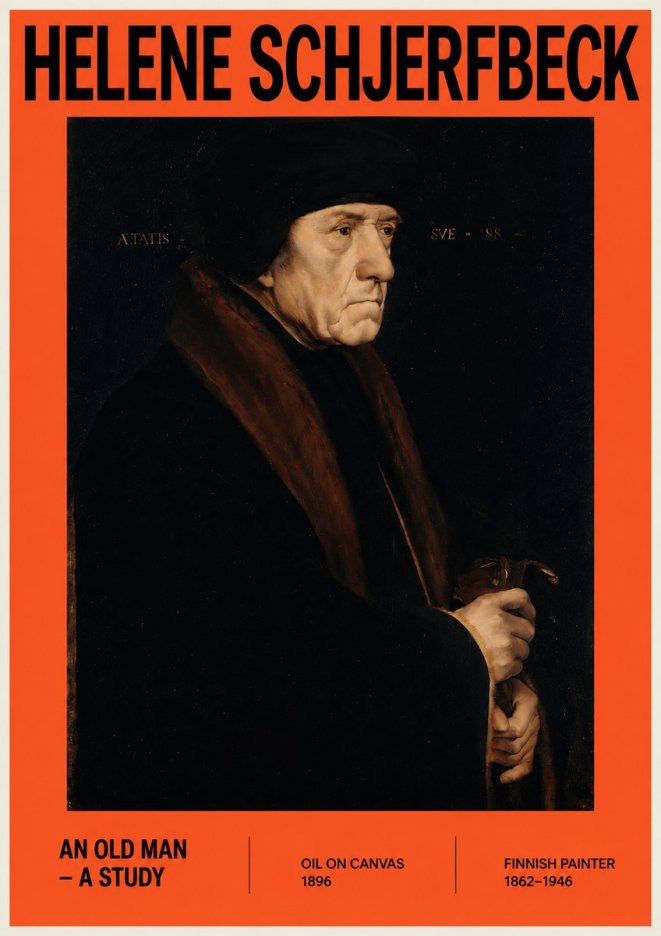 Helene Schjerfbeck An Old Man – a Study No2 - Póster