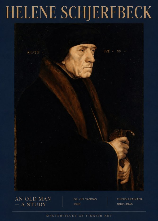 Helene Schjerfbeck An Old Man – a Study No3 - Póster