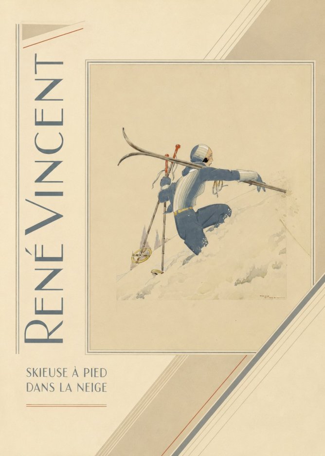 René Vincent Skieuse À Pied Dans La Neige No2 - Póster