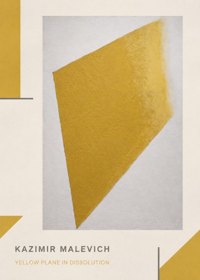 Kazimir Malevich Yellow Plane in Dissolution No1 - Póster