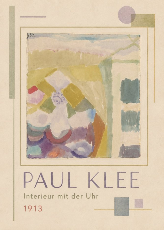 Paul Klee Interieur Mit Der Uhr II No1 - Póster